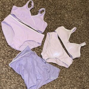 LOT OF TWO (2) GIRLS SIZE 11/12 LAVENDER SWIMSUITS W/WRAP.